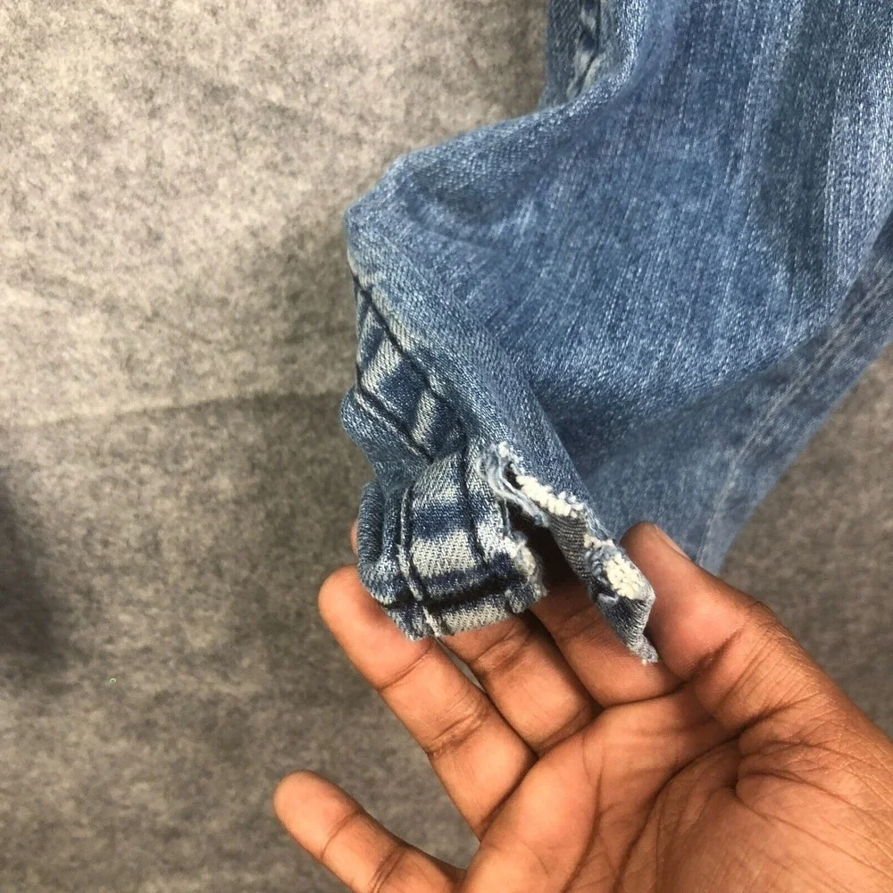 True Religion Jeans Ricky Straight Size 38 Blue Flap Pockets Y2K